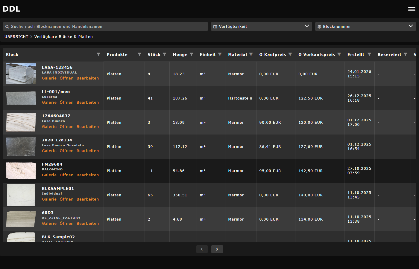DDL reservations and material status